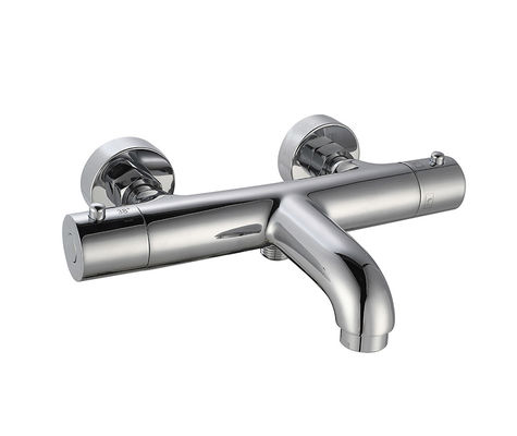 อุณหภูมิ Thermostaic ปรับระบายน้ําหรือน้ําอาบน้ํา Spout Mixer ห้องน้ํา โครม สีทองเหลือง แคน OEM กลม คลาสสิค