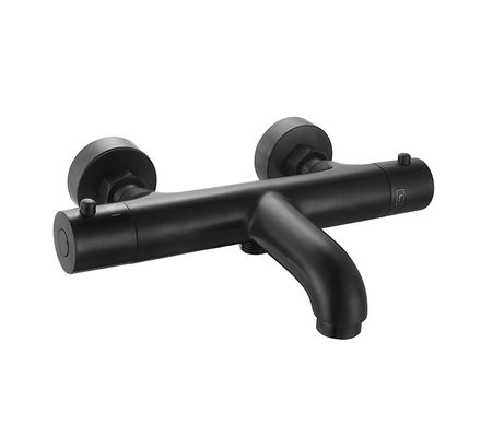 อุณหภูมิ Thermostaic ปรับระบายน้ําหรือน้ําอาบน้ํา Spout Mixer Matt สีดํา ทองแดง แคน OEM กลม คลาสสิค