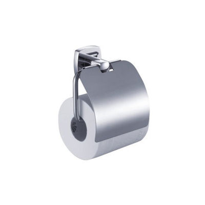 ห้องน้ํา Single Toilet Roll Paper Holder ทองแดง สีโครม OEM ทองแดง สี่เหลี่ยม With Curve Design