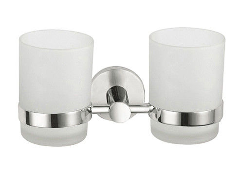 SUS 304 Double Tumbler Holder Glass Polished Chrome OEM ODM สีแดง