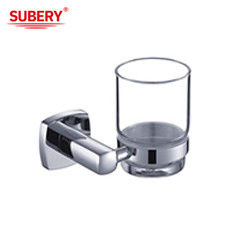 Single Tumbler Holder ห้องน้ําแก้วทองแดง OEM ฐานทองแดงสี่เหลี่ยม