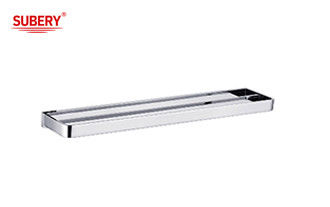 ทองแดง double rod towel bar ห้องน้ํา คุณภาพสูงสีโครม OEM nobel ทองแดงฐานทองแดงการติดตั้งชิ้น
