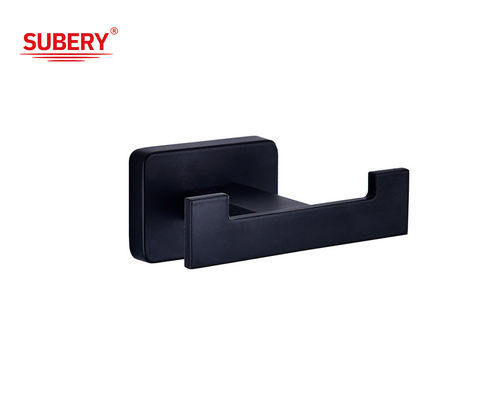 ซิงค์โมเดิร์น Double Robe Hook ห้องน้ํา แมท ดํา Oem อุปกรณ์เสริมออกแบบ