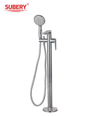 โมเดิร์น Single Lever โครม ทองแดง Freestanding บานน้ํา Faucets OEM ดินติดตั้ง