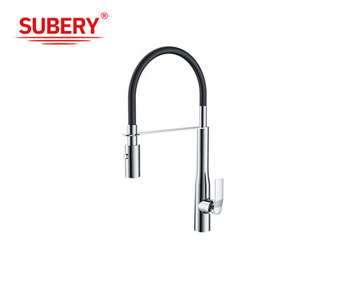 เครื่องฉีดน้ําห้องครัวแบบโมเดิร์น Single Lever Chrome Brass OEM