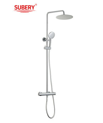 ระบบอาบน้ําน้ําฝนปรับความสูงที่ติดตั้งหรูหราเปิดตั้ง สูงอาบน้ํา thermostatic เซตสแตนเลส