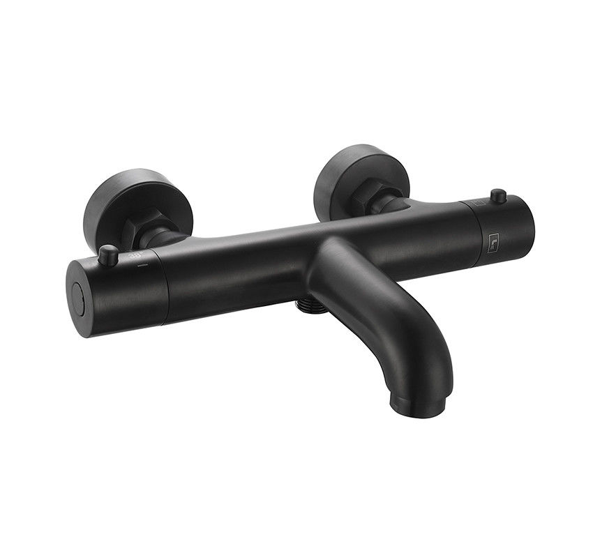 อุณหภูมิ Thermostaic ปรับระบายน้ําหรือน้ําอาบน้ํา Spout Mixer Matt สีดํา ทองแดง แคน OEM กลม คลาสสิค