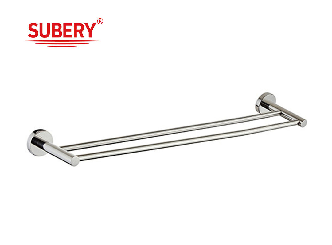 ติดผนัง Bathroom Accessory Set Chrome Finishing Towel Bar รถถมือถือโมเดิร์น รถรางมืออาบน้ําคู่