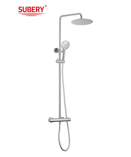 ระบบอาบน้ําน้ําฝนปรับความสูงที่ติดตั้งหรูหราเปิดตั้ง สูงอาบน้ํา thermostatic เซตสแตนเลส